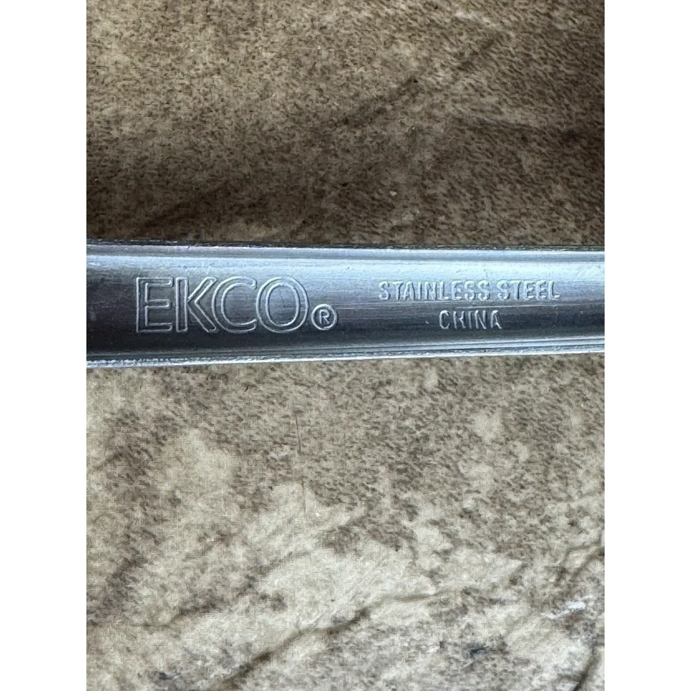 Ecko Vintage Stainless Cooking Spoon With Black Riveted Handle